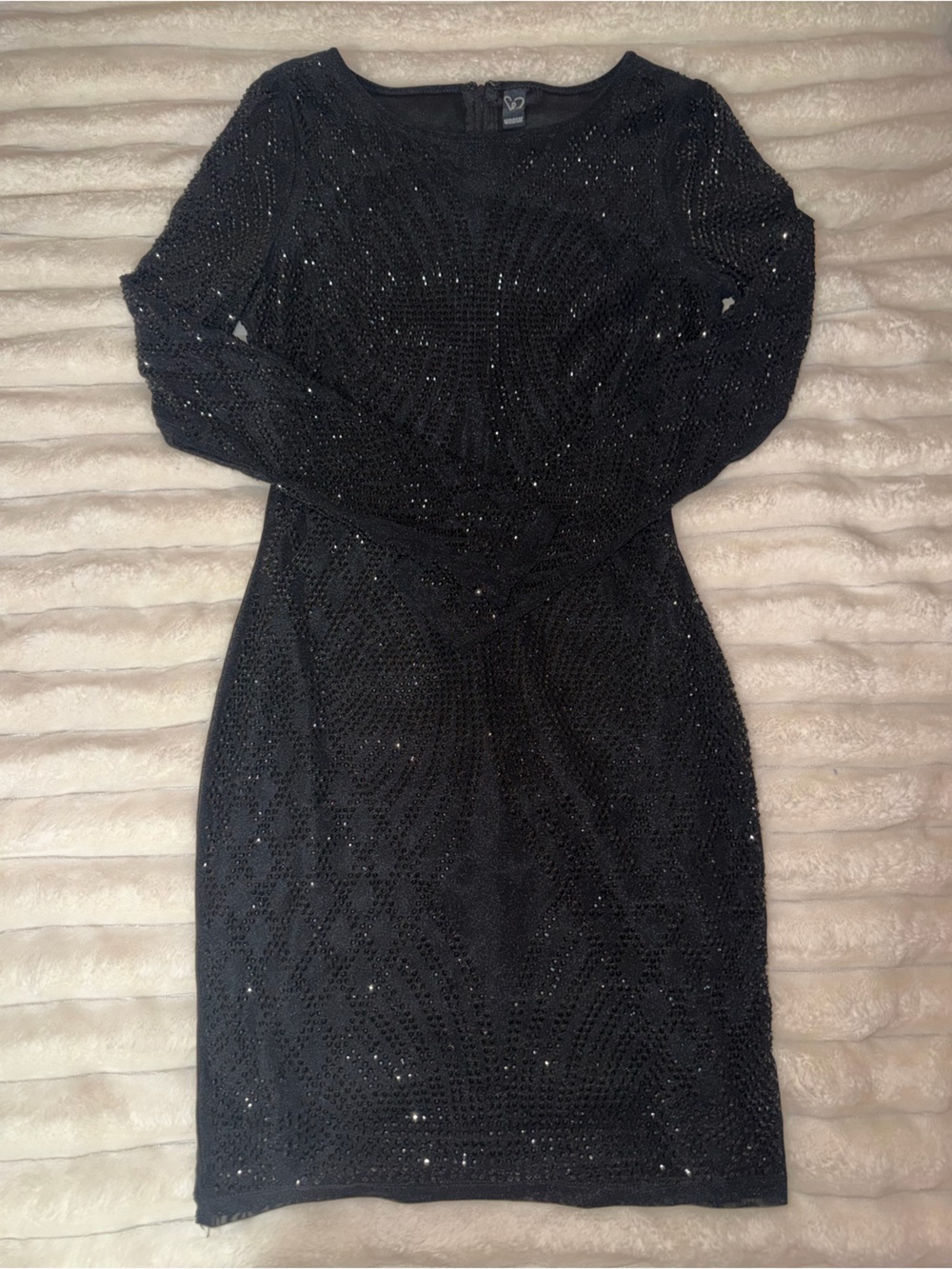Windsor Black Sequin Long Sleeve Pencil Skirt